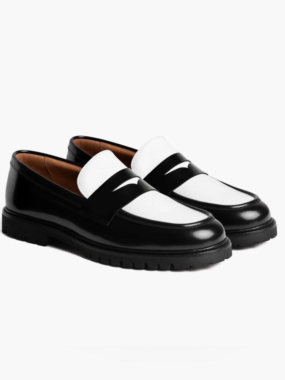 Thursday Boots Penny Lug Sole Loafers — Black & White — Size 11